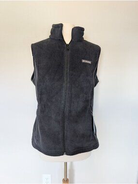 Columbia Womens Full-Zip Fleece Vest Soft Black New With Tags Large